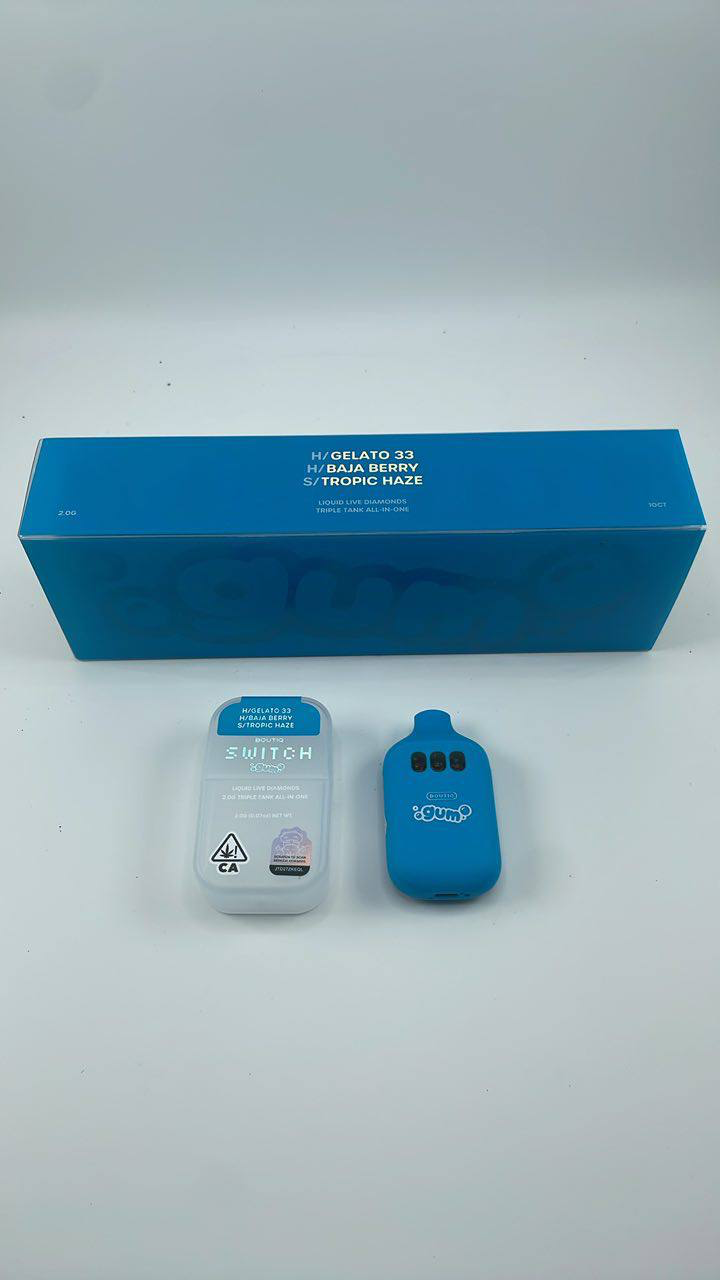 Boutiq Switch GUM V5 2G Disposable β Liquid Live Diamonds Triple Tank All-In-One - Image 3